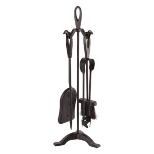5pc Black 'Slindon' Fireside Companion Set -Hammer & Tongs