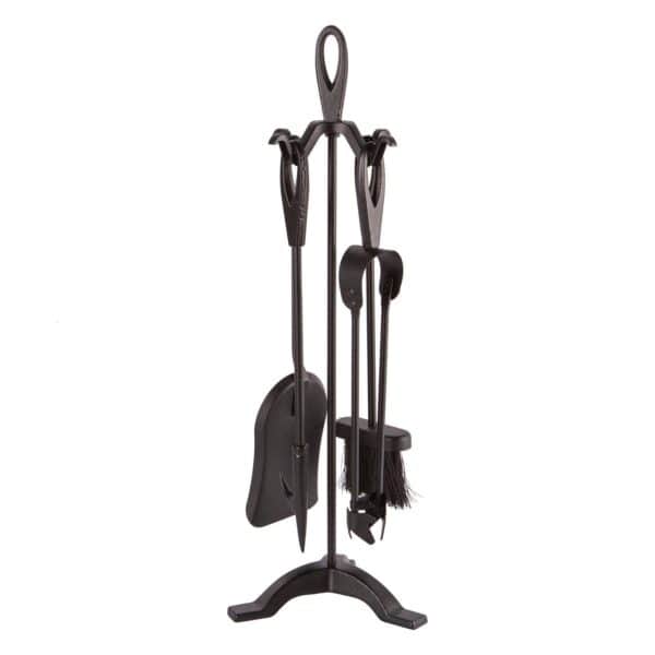 5pc Black 'Slindon' Fireside Companion Set -Hammer & Tongs