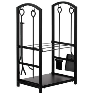 Indoor & Outdoor Patio Firewood Log Cart and Fireplace Tools